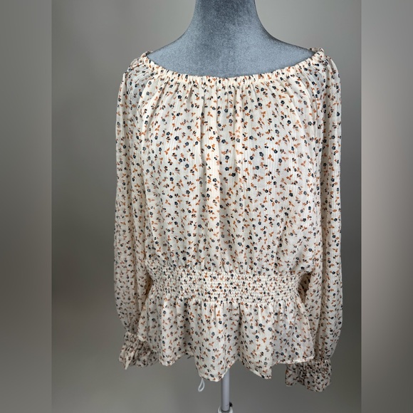 Ann Taylor Tops - Ann Taylor Ivory Floral Peasant Blouse